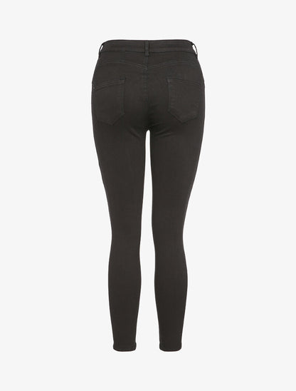 Jean skinny boutonné - Noir - 2