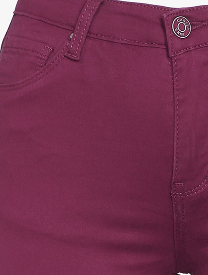 Jean skinny uni casual - Lie de vin - 3