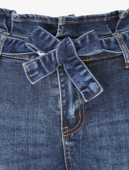 Jean ultra skinny à taille haute volantée - Bleu - 3