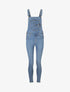 Salopette en jean à bords retroussables - Bleu - 1