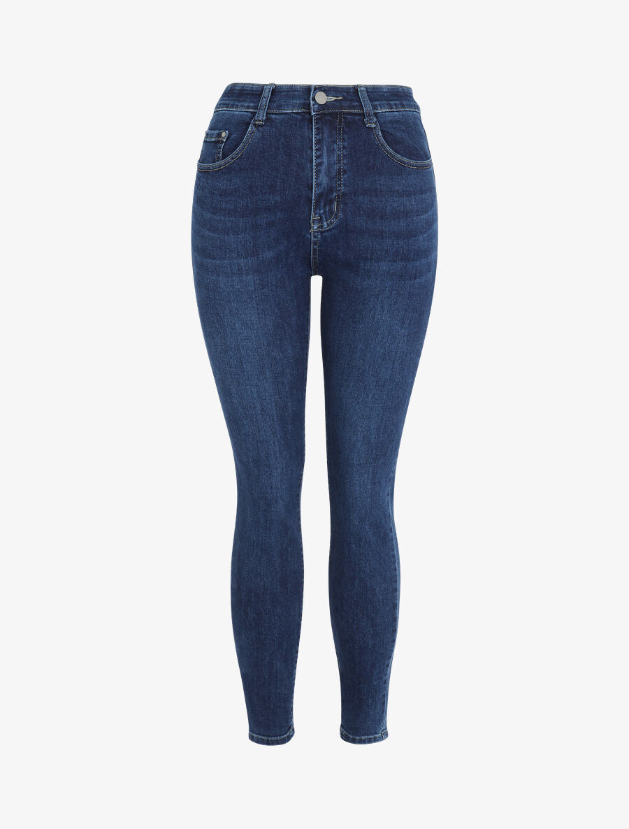 Jean slim stretch à taille standard - Bleu - 1