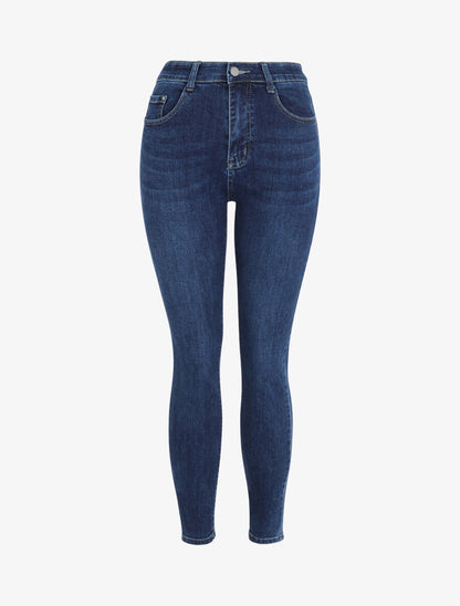 Jean slim stretch à taille standard - Bleu - 1