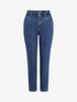 Jean mom à taille haute élastiquée - Bleu denim - 1