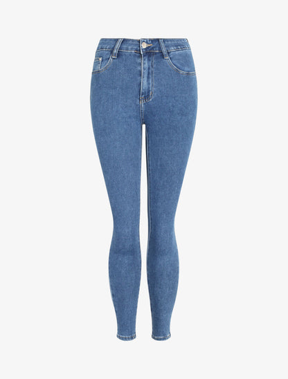 Jean skinny à taille haute - Bleu denim - 4