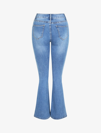 Jean flare délavé extra long - Bleu - 2
