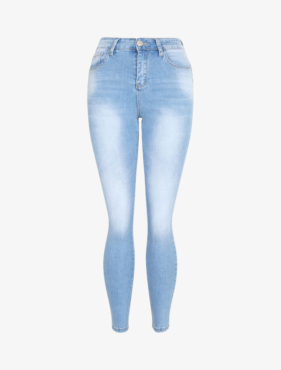Jean slim push up délavé - Bleu clair - 3