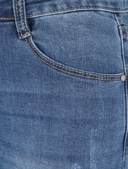 Jean skinny à bords griffés - Bleu - 3