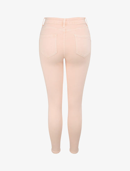 Jean skinny push up à coutures apparentes - Rose clair - 2