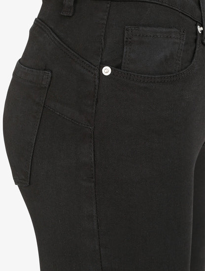 Jean skinny push up à coutures apparentes - Noir - 3