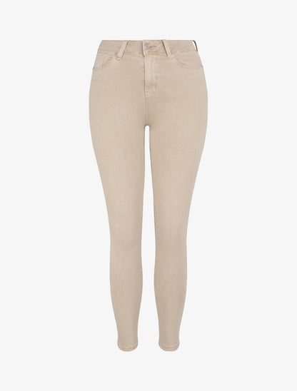 Jean skinny push up à coutures apparentes - Taupe - 1