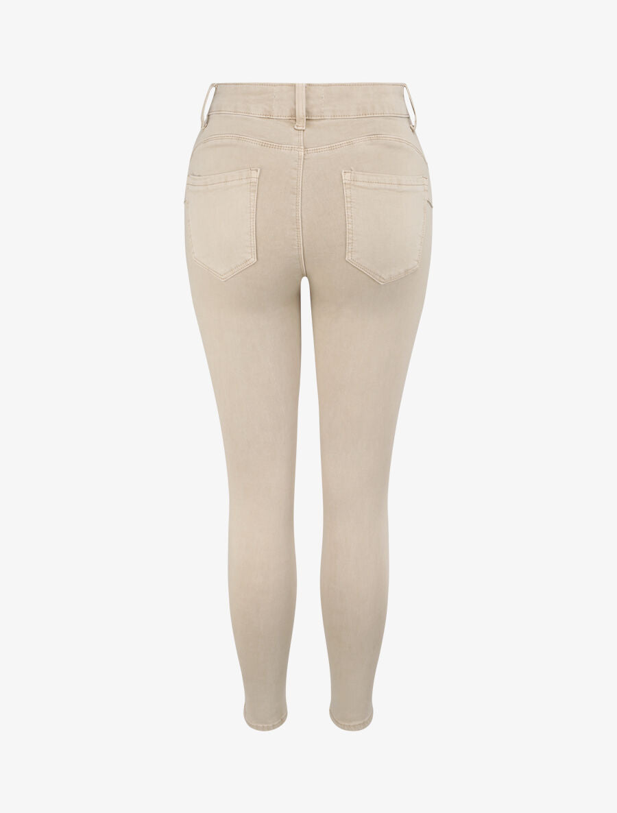 Jean skinny push up à coutures apparentes - Taupe - 2