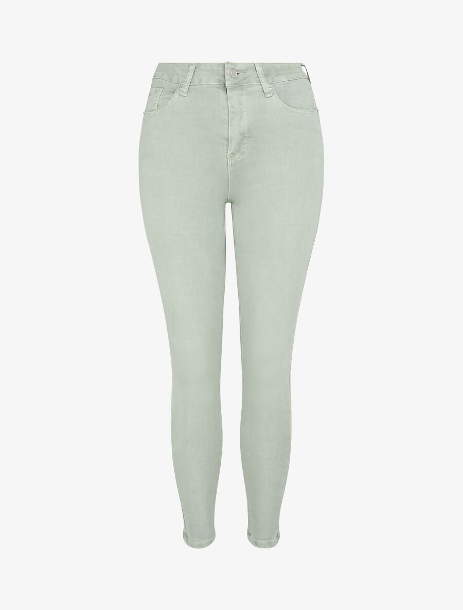 Jean skinny push up à coutures apparentes - Vert d&