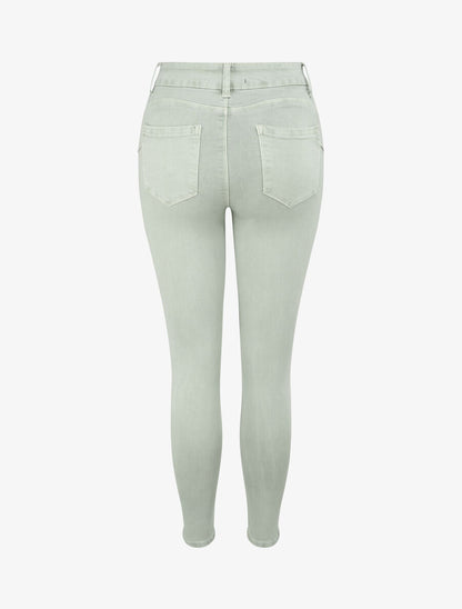 Jean skinny push up à coutures apparentes - Vert d&