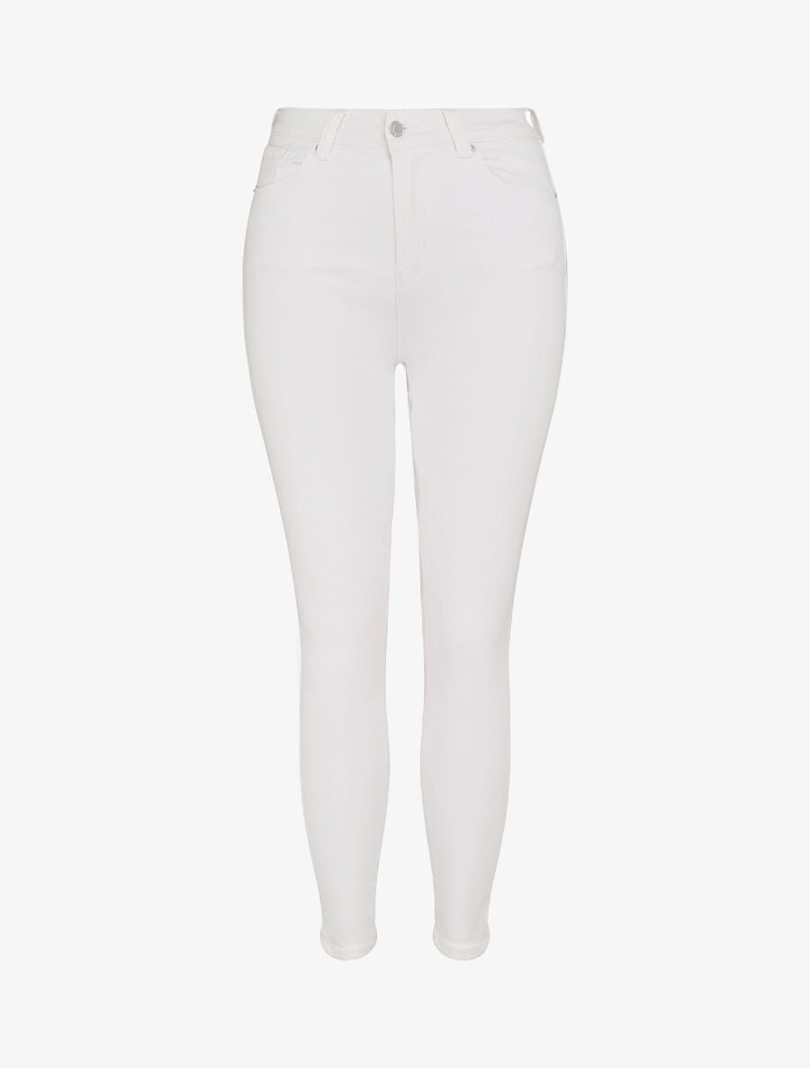 Jean skinny push up à coutures apparentes - Crème - 1