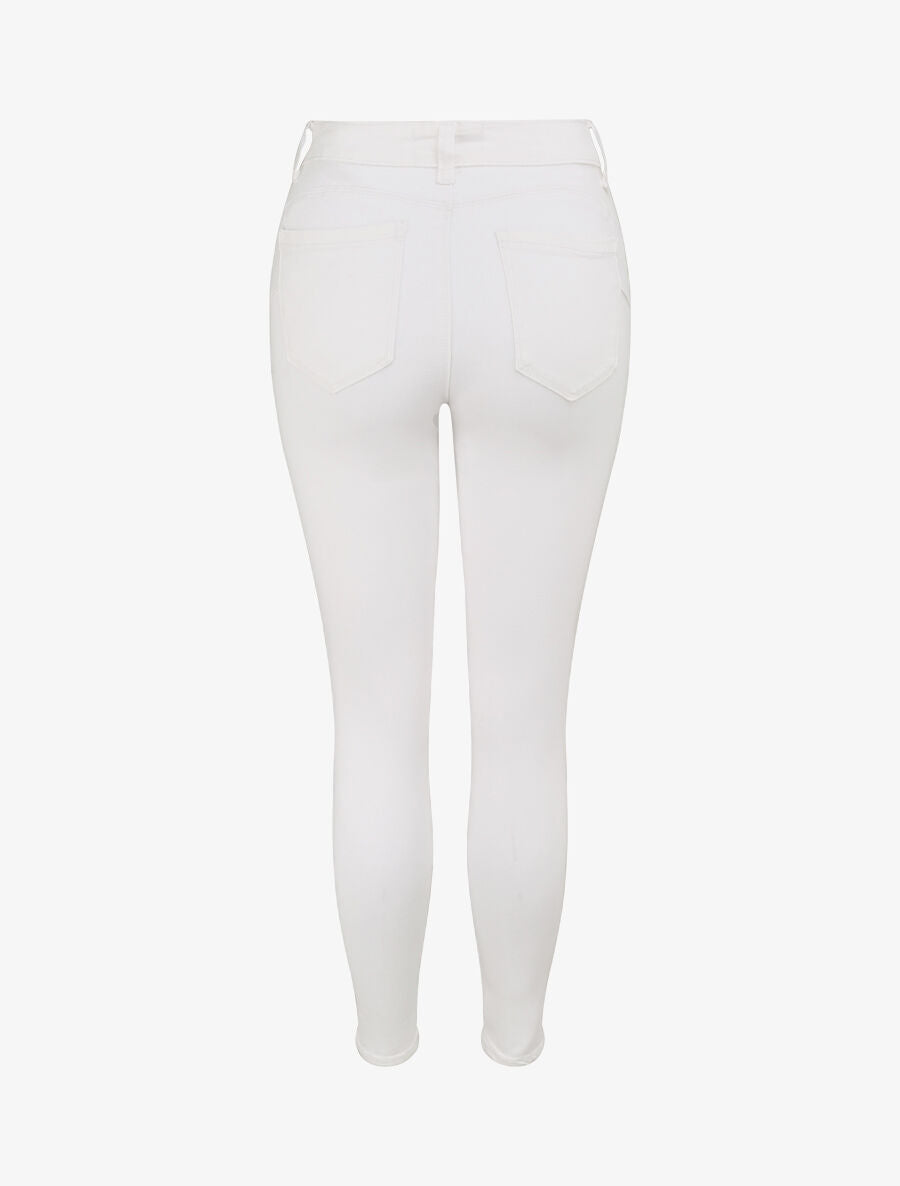 Jean skinny push up à coutures apparentes - Crème - 2