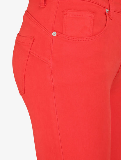 Jean skinny push up à coutures apparentes - Rouge - 3