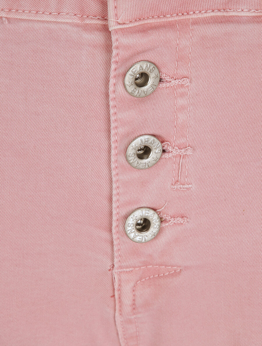 Jean slim effet froissé - Rose - 3