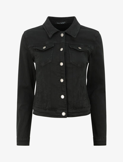 Veste courte en jean - Noir - 2