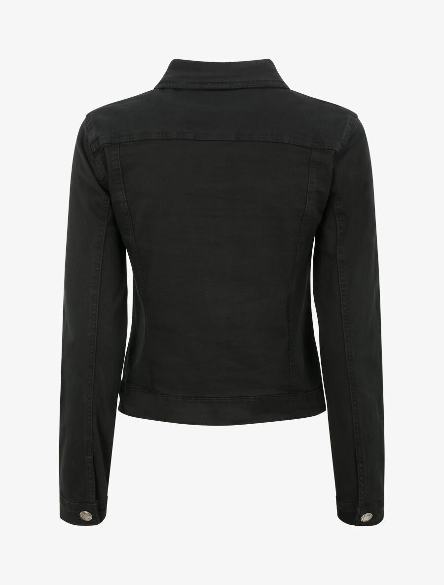 Veste courte en jean - Noir - 3