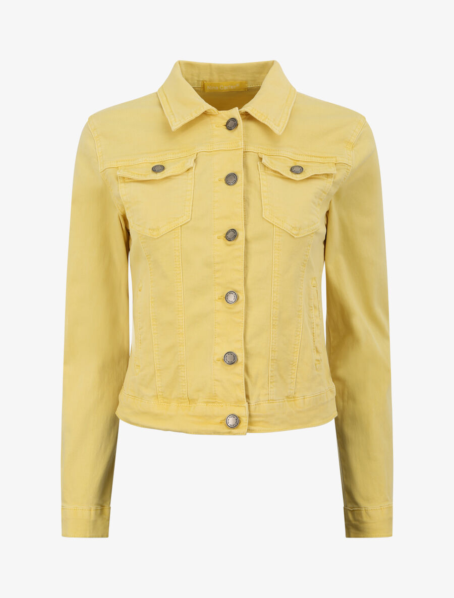 Veste courte en jean - Jaune - 4