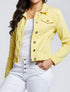 Veste courte en jean - Jaune - 1