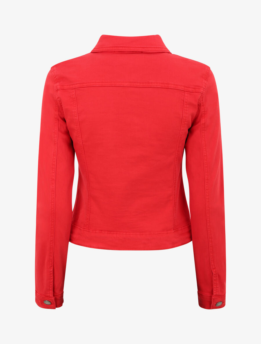 Veste courte en jean - Rouge - 3