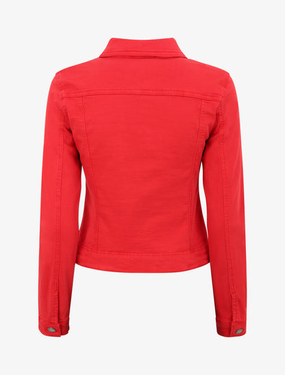 Veste courte en jean - Rouge - 3
