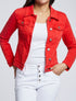 Veste courte en jean - Rouge - 4