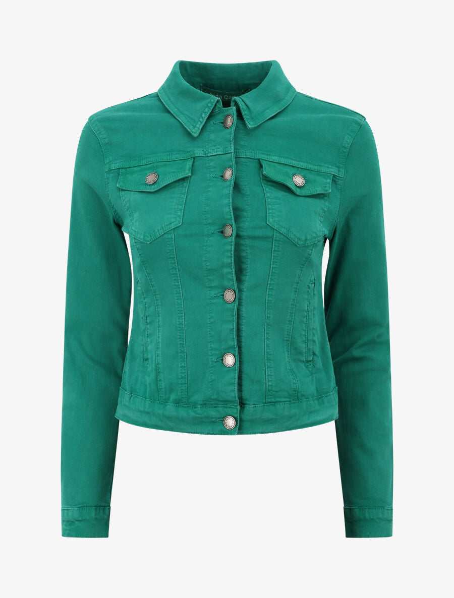 Veste courte en jean - Vert - 2