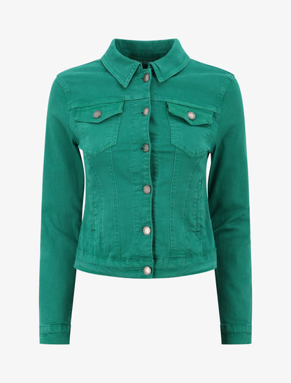 Veste courte en jean - Vert - 2