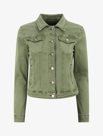 Veste courte en jean - Kaki - 4