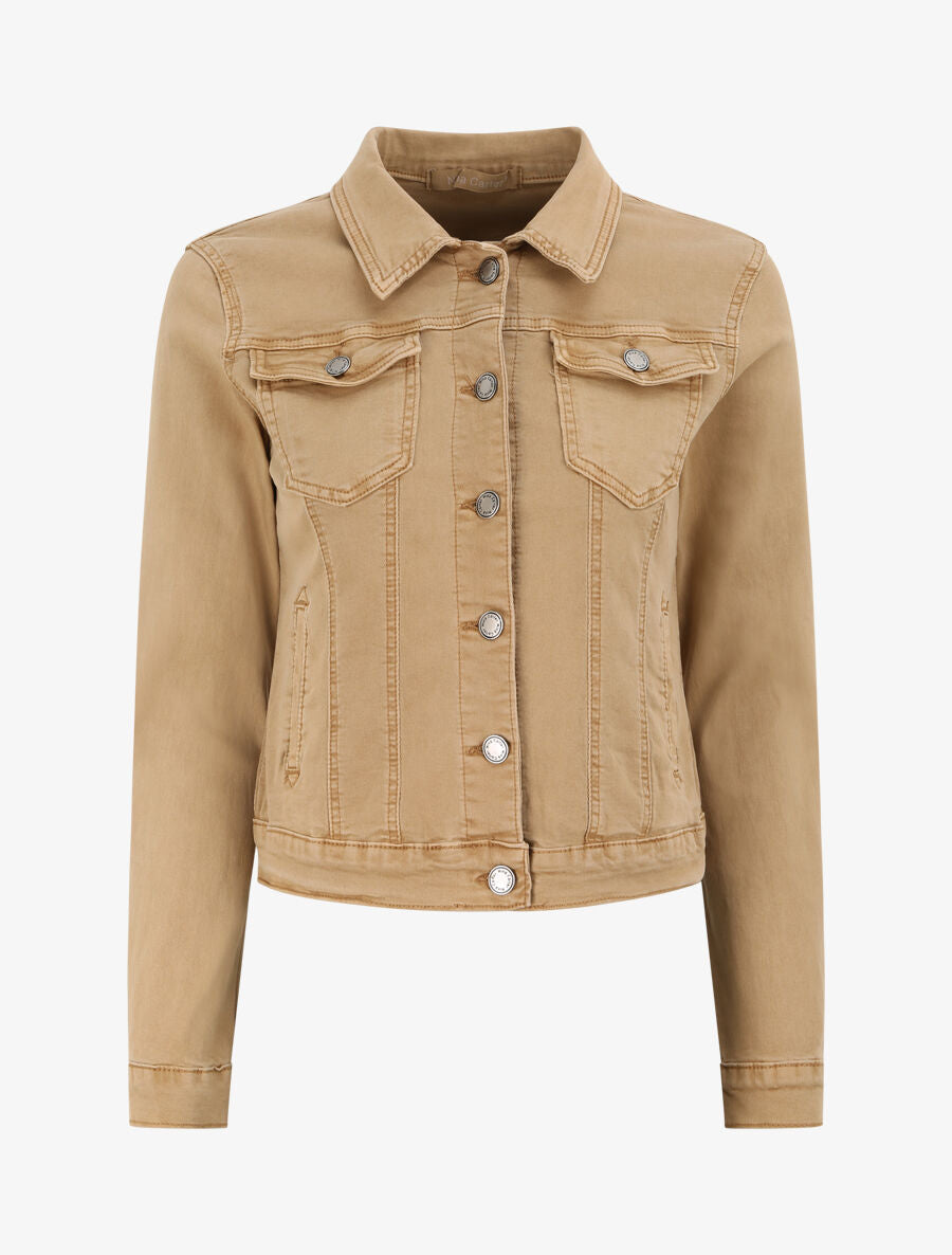 Veste courte en jean - Camel - 2