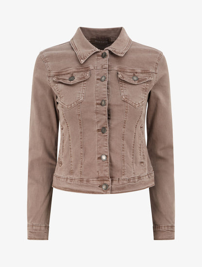 Veste courte en jean - Marron - 4