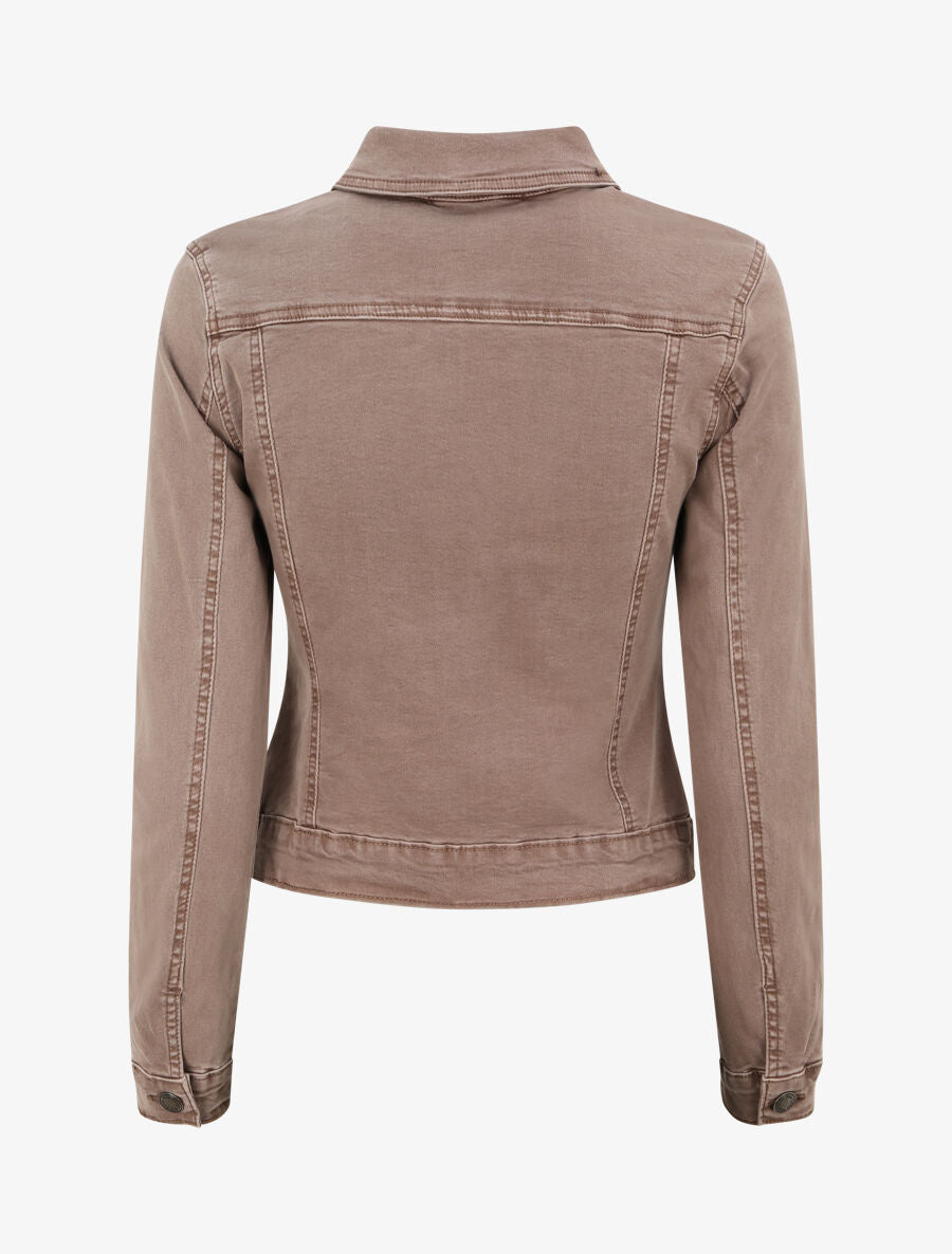 Veste courte en jean - Marron - 3