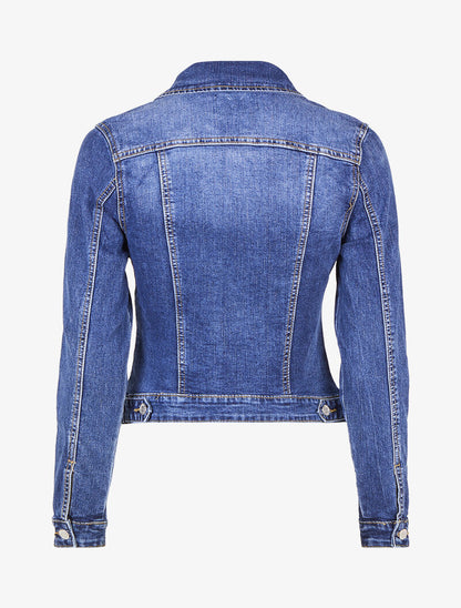 Veste en jean légèrement délavée - Bleu denim - 2