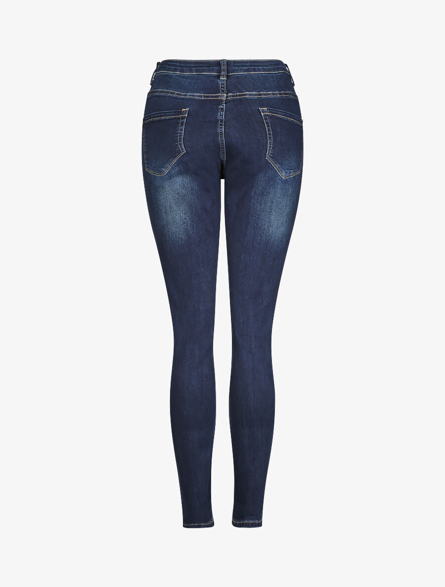 Jean grande taille slim à taille haute - Bleu foncé - 2