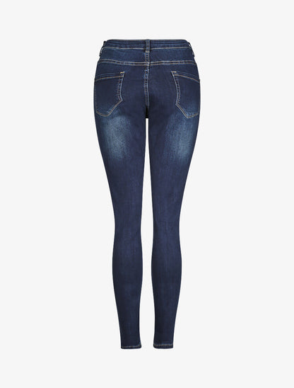 Jean grande taille slim à taille haute - Bleu foncé - 2