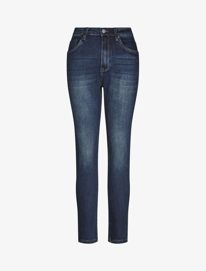 Jean grande taille slim à taille haute - Denim foncé - 1