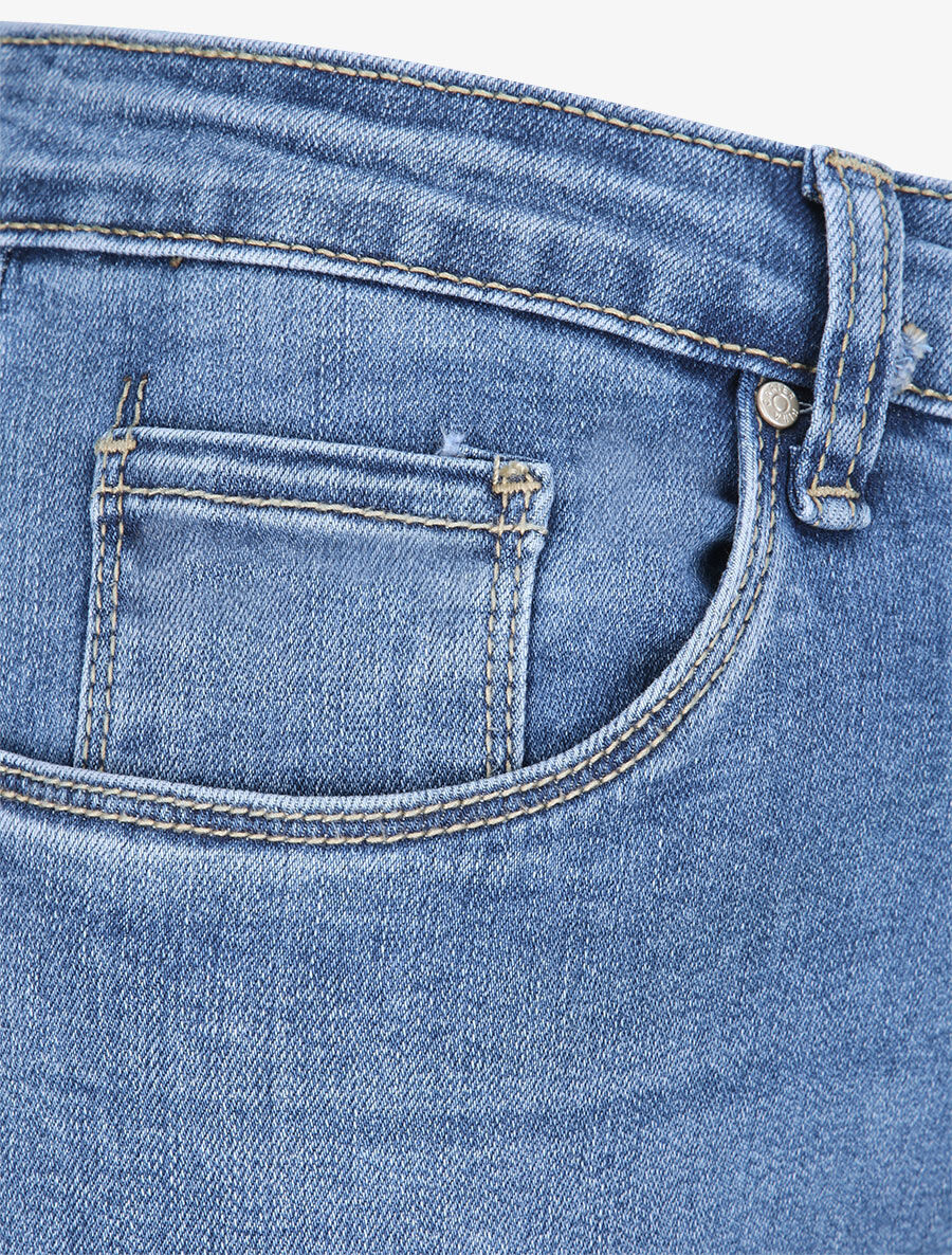 Jean grande taille slim à taille haute - Bleu denim - 3