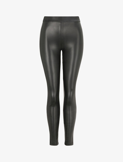 Legging grande taille stretch en simili - Noir - 4