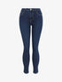 Jean skinny uni à taille haute - Bleu foncé - 4