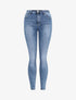 Jean skinny à taille haute délavé - Bleu clair - 1