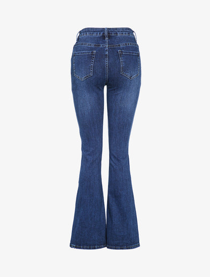 Jean flare légèrment délavé - Bleu denim - 2