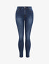 Jean grande taille skinny délavé à taille haute - Bleu - 1
