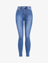 Jean skinny taille haute légèrement délavé - Bleu clair - 1