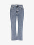 Jean flare 7/8 à taille haute et bords efficochés - Bleu clair - 4