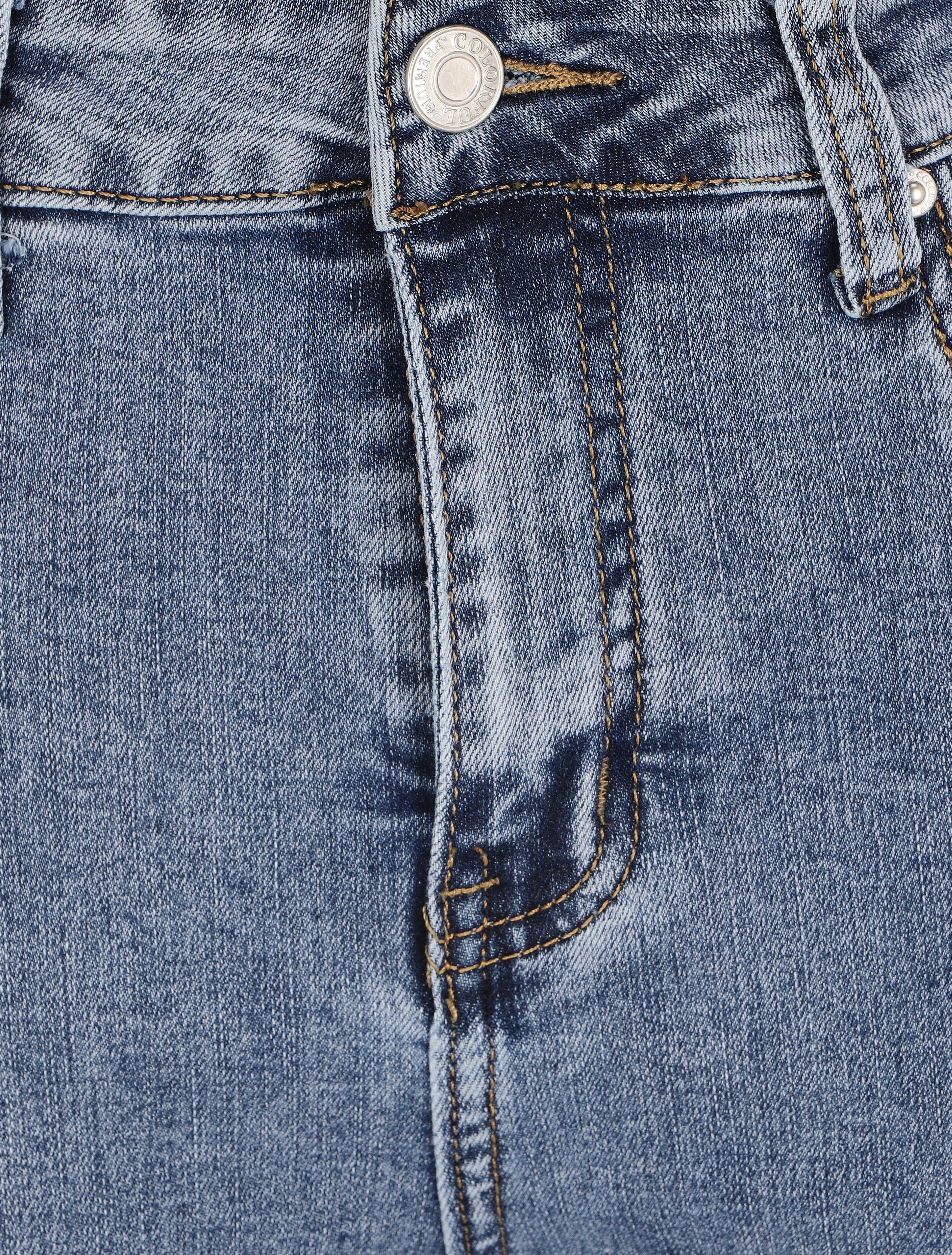 Jean flare 7/8 à taille haute et bords efficochés - Bleu clair - 3