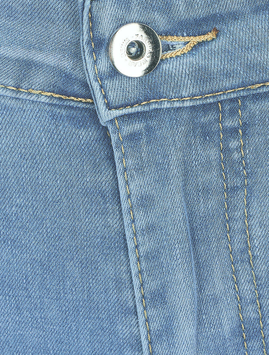 Bermuda push up à ourlets - Bleu denim - 3