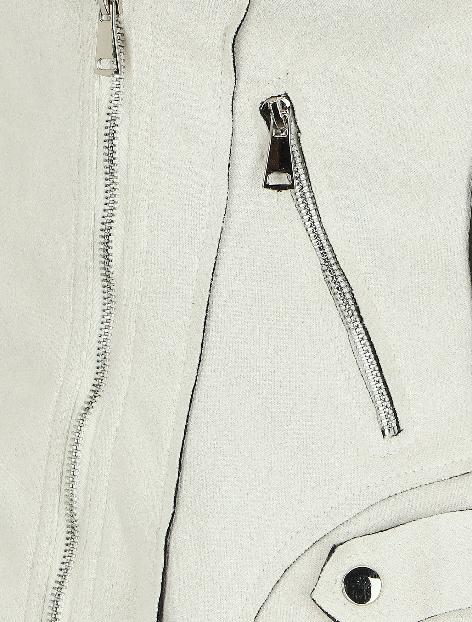 Veste style perfecto effet daim - Écru - 3