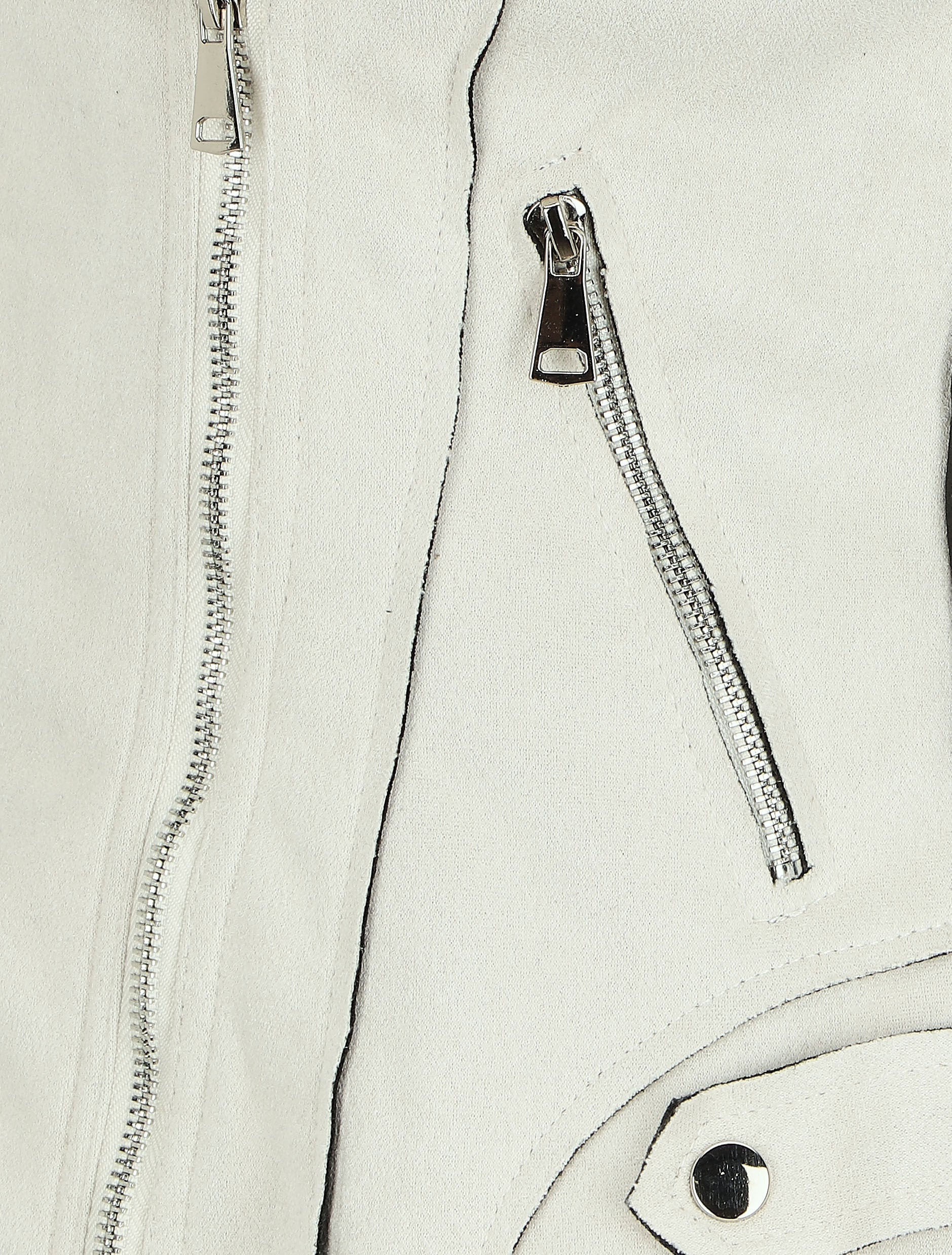 Veste style perfecto effet daim - Écru - 3